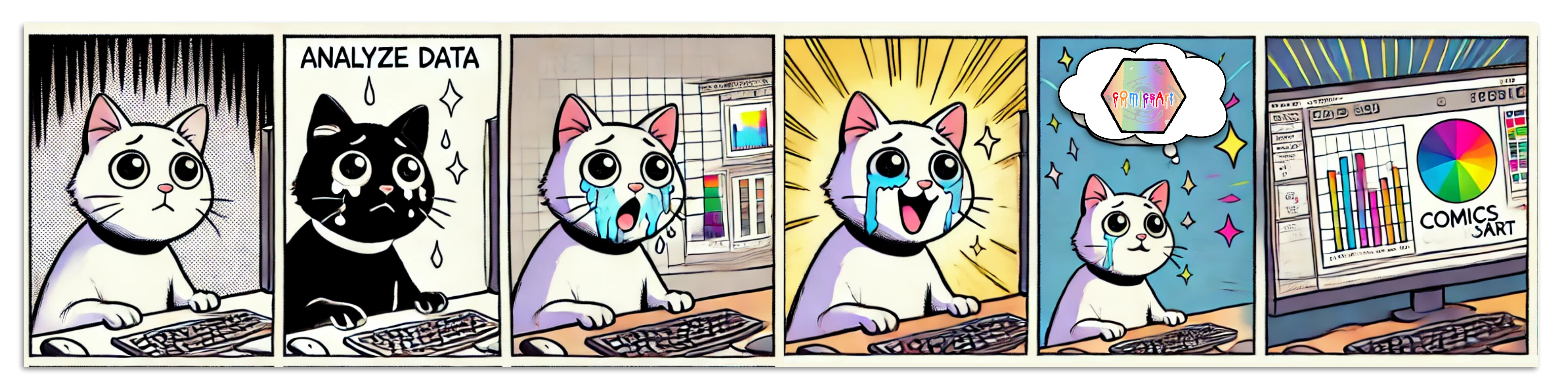 A comic about a cat finding cOmicsART